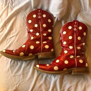 Tin Haul Red Poka Dot Cowboy Boot